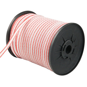 Cinta <span class=keywords><strong>para</strong></span> Cercas Eléctricas de Alta Resistencia con Alambre de Acero Inoxidable de 12 mm de Ancho, Estabilizada contra Rayos UV, <span class=keywords><strong>para</strong></span> Cercas de Caballos, Ganado y Pastos - Product Image 1