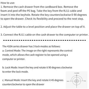 Lockable Money Drawer with RJ11 RJ12 Connector 12V 24V Solenoid Cash Till for Kiosk Gas Station Pharmacy <strong>Small</strong> <strong>Shop</strong> - Product Image 5