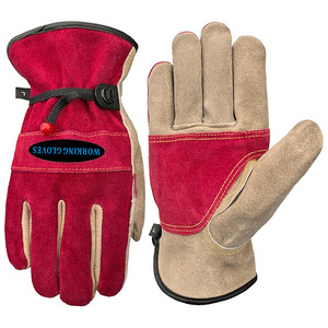 Guanti da Giardinaggio in Pelle di Vacchetta per Donne, Rinforzati sul Palmo, Resistenti all'Usura e Antiperforazione, per Lavoro e Sicurezza - Product Image 1
