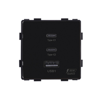 Módulo de Enchufe de Carga Rápida PD de 65W, 2 Puertos Tipo-C + 1 Puerto USB-A, Módulo de Cargador de Pared para Hoteles y Renovaciones del Hogar