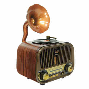 ELETREE MD-1318BT Altavoz Inalámbrico BT con Forma de Tocadiscos Retro, Gramófono de Estilo Vintage, <span class=keywords><strong>Radio</strong></span> AM <span class=keywords><strong>FM</strong></span> SW - Product Image 4