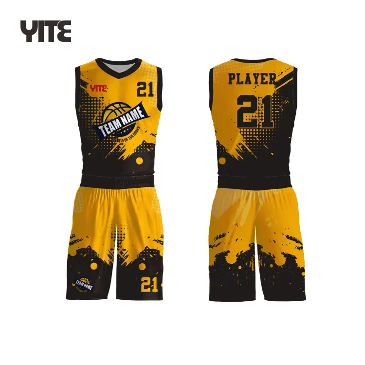 yellow sublimation jersey basketball