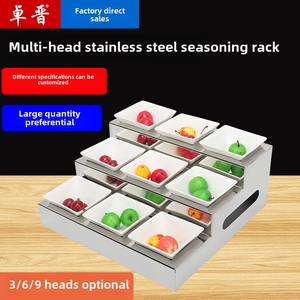 Présentoir trapézoïdal électrique en acier inoxydable pour buffet d'hôtel Présentoir pour marmite froide de légumes Assaisonnement pour salade Snack Candy - Product Image 6