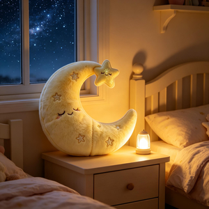 Ensemble de coussins étoiles et lune lumineux écologiques sans fluorescent, lavables en machine, en peluche, pour les boutiques de maternité et les coffrets cadeaux nouveau-né - Product Image 4