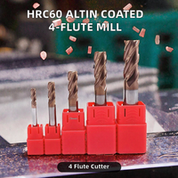 BOSSL HRC55/60 AlTiN-beschichteter Vollhartmetall-Flachfräser 4 Schneiden 35° Spiralbindung CNC-Fräser OEM