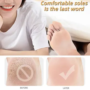 Chaussette en gel de silicone pour protection des pieds, soulagement de la douleur, prévention des crevasses, hydratation et élimination des peaux mortes, avec trou, outil de soin des pieds - Product Image 2