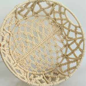 Cesta de almacenamiento de macramé de algodón Natural multifunción estilo artístico para el hogar decorativo de pared disponible en diferentes tamaños - Product Image 4