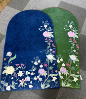 Alfombra de oración musulmana, alfombra de oración de terciopelo Extra grueso turco islámico, alfombra de oración portátil para mujeres, hombres, grandes regalos de Ramadán