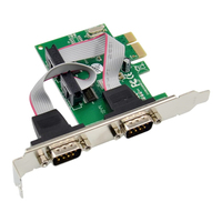 Ordinateur PCI E Express vers double voie 2 ports DB9 RS232 adaptateur de carte contrôleur PCIe PCI-E vers double série Combo carte d'extension CH38