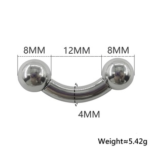 <span class=keywords><strong>Piercing</strong></span> de acero inoxidable de gran tamaño para ceja, barra curva tipo banana, para labio, tragus, oreja, pezón, joyería corporal - Product Image 4