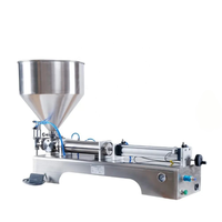 Machine de remplissage semi-automatique horizontale pneumatique à tête unique pour pâtes, avec piston en acier inoxydable, pour miel, crème, sauce, shampoing