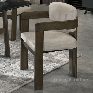 Chaises en bois modernes et écologiques à coussin doux, série Velo, chaise de salle à manger avec revêtement en cuir et pieds en bois de caoutchouc - Product Image 6