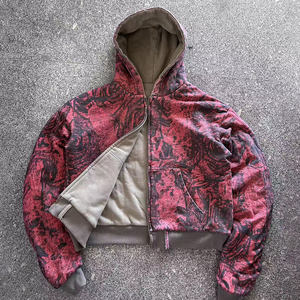 Groothandel Custom Omkeerbare Hoodie Fabrikant Hoge Kwaliteit Zwaargewicht 450gsm Ritssluiting Dubbelzijdige Thermiek Jassen Voor Mannen - Product Image 2