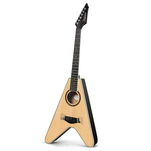 Guitare de voyage électro-acoustique en épicéa solide de 32 pouces de haute qualité avec micro-vibration pour la musique - Product Image 1