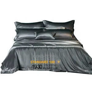 19mm Duvet Cover Luxury <strong>Bed</strong> <strong>Sheet</strong> Sets Gray <strong>Green</strong> Mulberry Silk Bedding Set Free Shipping Seamless Wedding Eco-friendly 20 - Product Image 1