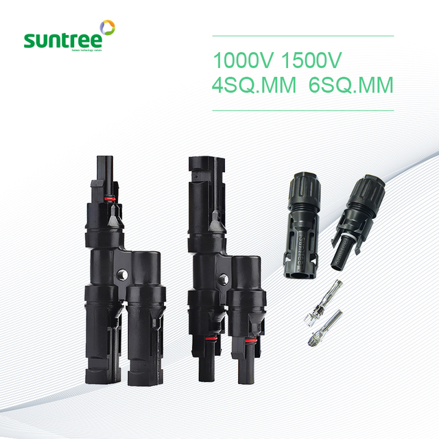 TUV Waterproof IP68 1500V Solar Connector DC PV Solar Cable Connector for Solar Pv System