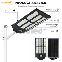 Farola Solar Hofoled de 3000W con Sensor para Carreteras, Farolas Solares Integradas para Exteriores, Todo en Uno, Luz Solar de 8000W