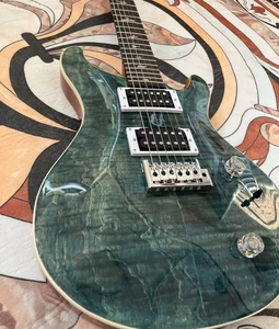 <span class=keywords><strong>Guitarra</strong></span> Eléctrica <span class=keywords><strong>PRS</strong></span> Tiger Stripe Transparente Negra de Alta Calidad con Pastillas Humbucker Dobles de Carcasa Abierta y Trémolo Cuerpo y Mástil de Caoba - Product Image 4