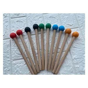 Барабанные палочки деревянные голень ударный резиновый ксилофон, колокольчики молотки палочки для барабан ударный инструмент