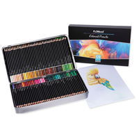FLOWood – Coffret de 120 crayons de couleur professionnels à base d'huile, en forme de baril, dans une boîte métallique, mélangeables, pour artistes