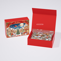 Hersteller Großhandel Maßgefertigtes Frohe Weihnachten Puzzle Spielzeug 1000/500/300/100 Teile Karton Weihnachtspuzzle Mit Box