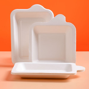 Platos de papel rectangulares desechables, tamaño para 2 huevos, 5 por paquete, para servir en fiestas - Product Image 1