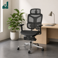 Chaise de bureau ergonomique en maille pour bureau commercial, appui-tête réglable 4D, accoudoirs 5D, support lombaire, base en aluminium, chaise de direction