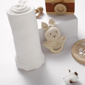 <strong>Super</strong> Soft Baby Blanket Knit Ultra Soft Swaddle Receiving Blankets Ideal for Swaddling, <strong>Crib</strong> &amp; Stroller Knitted Baby Blanket - Product Image 5