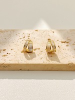 Boucles d'oreilles en zircon coquillage, laiton, accessoires tendance, haut de gamme et légers de luxe pour femmes