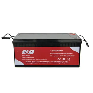 ESG锂离子LiFePO4太阳能系统电池12.8v 25.6V 100Ah 200ah 250ah太阳能锂电池