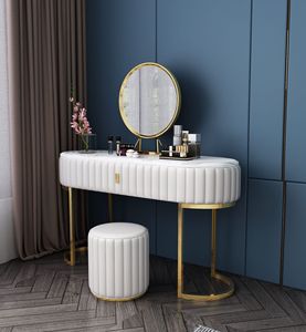 Chambre à coucher moderne avec cadre <span class=keywords><strong>en</strong></span> acier inoxydable table de toilette <span class=keywords><strong>en</strong></span> marbre ensemble de table de maquillage <span class=keywords><strong>en</strong></span> <span class=keywords><strong>bois</strong></span> coffre à tiroirs pour beauté ongles <span class=keywords><strong>spa</strong></span> S - Product Image 5