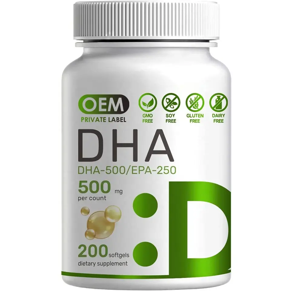 Biocaro OEM/ODM Premium DHA EPA Omega 3 كبسولات هلامية تدعم صحة الدماغ زيت السمك زيت طحلب DHA كبسولات زيت عميق