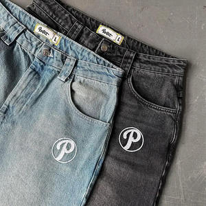 Jeans de Hombre al por Mayor, Personalizados con Bordado, Estilo Urbano, Corte Recto, Y2K, Holgados, Lavado Ácido, Vintage, Tallas Grandes - Product Image 5
