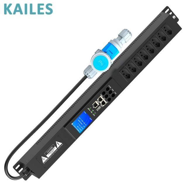KAILES(KLS) K55 ZA Smart Managed Series 16A 8-Socket 200-240VAC Industrial Rack PDU Power Distribution Unit Black Sheet Power