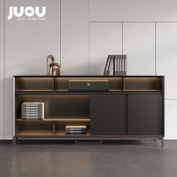 Vente directe d'usine - Bibliothèque de bureau moderne de luxe en panneaux de particules de qualité E0 avec éclairage d'ambiance