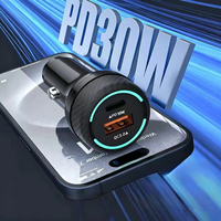 Chargeur de voiture rapide USB C 12V, 2 ports PD 20W QC 18W (38W au total), en PC ABS ignifuge, prix usine OEM ODM, moule ouvert