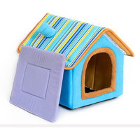 Huisdier Katten Bed Outdoor Comfortabele Hond Slapen Schuilplaats 18 Inch Regenboog Opvouwbare Pluche Puppy Huis Custom Groothandel