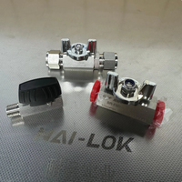 NAILOK SS316 Pneumatic Ball Valve 6000PSI High Pressure Compression Tube Fitting Valve Double Ferrule 2 Way Gas Instrument Valve