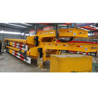 Semi-remorque surbaissée en acier 3/4 essieux, 20-25 tonnes, avec échelle hydraulique, pour le transport de machines lourdes