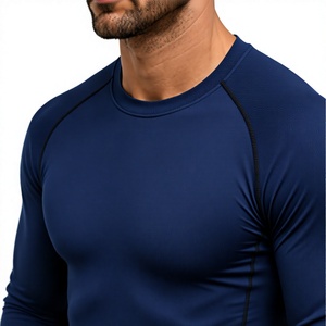 HAWK SPORTS INDUSTRIES Men Knitted Polyester Compression Long Sleeve Crew Neck Solid Quick Dry Sporty 140g Base <b>Layer</b> <b>Top</b> - Product Image 4