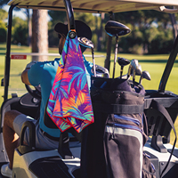 Toalla de golf personalizada de fábrica Microfibra Birdie Toallas de golf magnéticas Toalla de golf de gofres de microfibra Imán fuerte