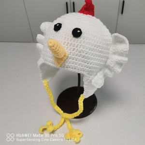Gorro <span class=keywords><strong>de</strong></span> Gallo Navideño Hecho a Mano con Orejeras <span class=keywords><strong>de</strong></span> Ganchillo para Niños y Adultos en Algodón Suave, Múltiples Tallas para Deportes al Aire Libre, Fiestas y Pesca - Product Image 4