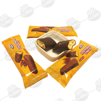 Vente en gros de biscuits au chocolat Halal Ladyfinger, barres de biscuits enrobées de chocolat, 30 pièces, boîte de présentation sur comptoir, emballage individuel, collation croustillante