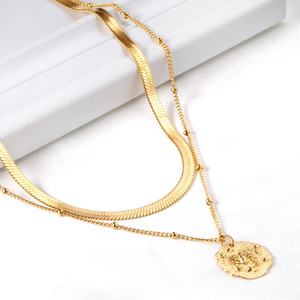 สร้อยคอจี้สเตนเลสสตีลแบบโซ่คู่ ดีไซน์ย้อนยุค ยอดนิยมประจำปี 2021 - Product Image 1