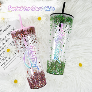 Vaso Térmico Schneekugeltumbler de 24 oz, Vaso Personalizado de Doble Pared, Vaso Térmico con Diseño de Bola de Nieve de 24 oz, Vaso Tipo Mason Jar con Tapa y Pajita - Product Image 3