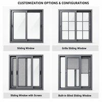 Portes coulissantes en verre extérieures modernes et fenêtres coulissantes en aluminium à double vitrage isolant pour balcon de maison