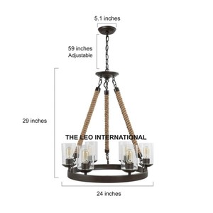 โคมไฟระย้าเหล็กและไม้ทรงกลมสีน้ำตาลดำสไตล์แฟนซีใช้ตกแต่งงานปาร์ตี้ในบ้าน - Product Image 3