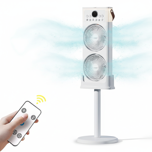 USB Rechargeable Desktop air Conditioning <strong>Fan</strong> <strong>Remote</strong> <strong>Control</strong> &amp; Light Floor-standing Humidifying Desktop Spray Cooling <strong>Fan</strong> Timed - Product Image 1