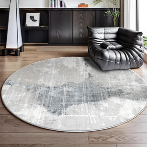 Alfombra Redonda de Terciopelo Cristalino con Patrón Abstracto, Lavable, para Hogar, de Lujo, Aislante y Refrescante 1-0001 - Product Image 2