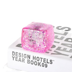 Juguete Blandito de Cubo de Hielo con Purpurina Brillante, Juguete Antiestrés de Maltosa Transparente, Bonito Regalo Estético para Fiestas - Product Image 5